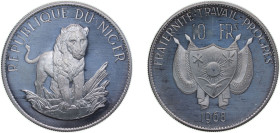 Niger Republic 1968 10 Francs (Lion) Silver (.900) (1000) 20g PF KM8.1