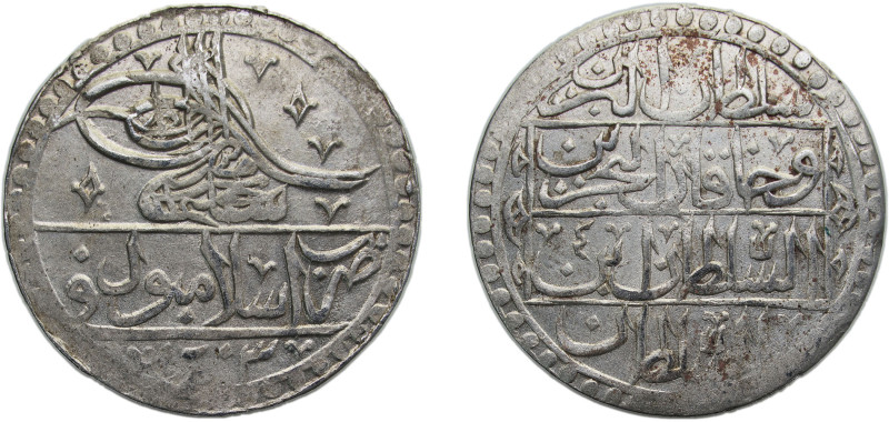 Ottoman Empire AH 1203//4 (1792) Yüzlük - Selīm III Billon (.465 silver) İslambo...