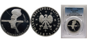 Poland People's Republic 1974 MW Próba 100 Złotych (Maria Skłodowska-Curie; Trial Strike Ag) Silver (.625) (10041) 16.5g PCGS SP 65 KMPr240 Fischer Po...