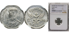 Thailand Kingdom of Siam BE 2489 (1946) ๒๔๘๙ 5 Satang - Rama VIII, Posthumous Tin (24480000) 1.25g NGC MS 61 Y68 Schön220
