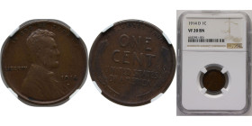 United States Federal republic 1914 D Modified/unauthentic mintmarks exist 1 Cent "Lincoln - Wheat Ears Reverse" Bronze Denver Mint (1193000) 3.11g NG...