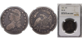 United States Federal republic 1822 50 Cents / ½ Dollar "Capped Bust Half Dollar" Silver (.8924) (.1076 copper) Philadelphia Mint (1559573) 13.48g VG ...
