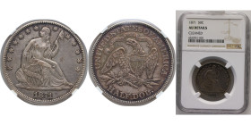 United States Federal republic 1871 ½ Dollar "Seated Liberty Half Dollar" (with motto) Silver (.900) (.100 copper) Philadelphia Mint (1203600) 12.44g ...