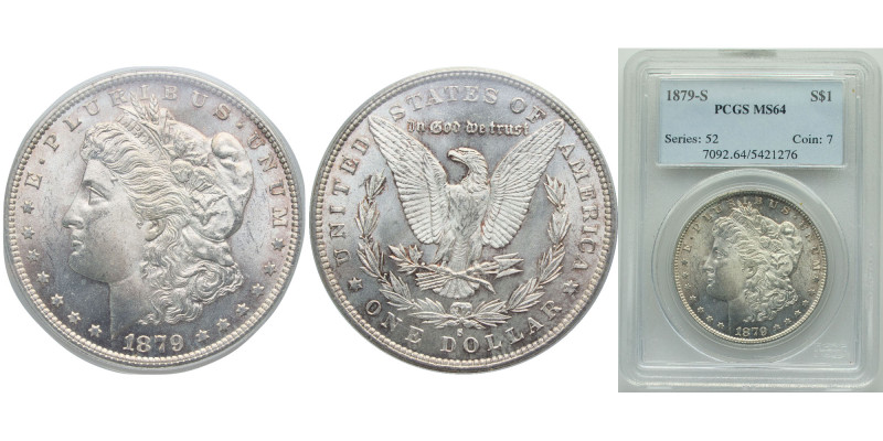 United States Federal republic 1879 S 1 Dollar "Morgan Dollar" Silver (.900) (.1...