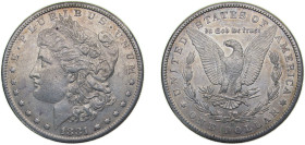 United States Federal republic 1881 S 1 Dollar "Morgan Dollar" Silver (.900) (.100 copper) San Francisco Mint (12760000) 26.73g AU KM110