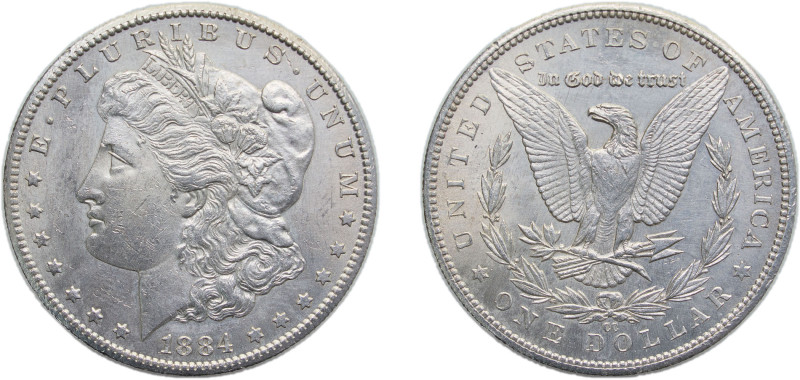 United States Federal republic 1884 CC 1 Dollar "Morgan Dollar" Silver (.900) (....