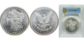 United States Federal republic 1887 1 Dollar "Morgan Dollar" Silver (.900) (.100 copper) Philadelphia Mint (20290710) 26.73g PCGS MS 64 KM110