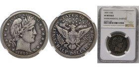 United States Federal republic 1895 S ½ Dollar "Barber Half Dollar" Silver (.900) (.100 copper) San Francisco Mint (1108086) 12.5g NGC VF KM116