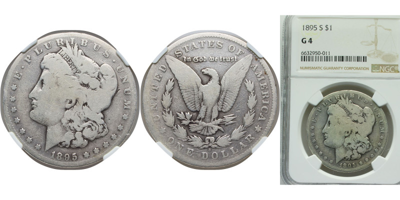 United States Federal republic 1895 S 1 Dollar "Morgan Dollar" Silver (.900) (.1...