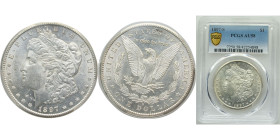 United States Federal Republic 1897 S 1 Dollar "Morgan Dollar" Silver (.900) (.100 copper) San Francisco Mint (5825000) 26.73g PCGS AU 58 KM110