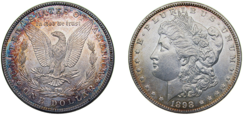 United States Federal republic 1898 1 Dollar "Morgan Dollar" Silver (.900) (.100...