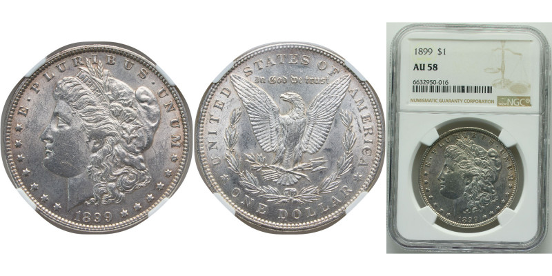 United States Federal republic 1899 1 Dollar "Morgan Dollar" Silver (.900) (.100...