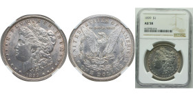 United States Federal republic 1899 1 Dollar "Morgan Dollar" Silver (.900) (.100 copper) Philadelphia Mint (330000) 26.73g NGC AU 58 KM110