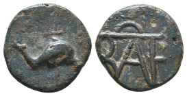 Greek Coin. Ae . Circa 4th – 1st C. BC.Reference:Condition: Very Fine

Weight: 2,2
Diameter: 13,5