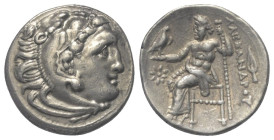 Königreich Makedonien. Alexander III. der Große (336 - 323 v. Chr.).

 Drachme (Silber). Ca. 323 - 319 v. Chr. Kolophon.
Vs: Kopf des jugendlichen ...
