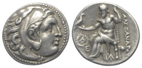 Königreich Makedonien. Alexander III. der Große (336 - 323 v. Chr.).

 Drachme (Silber). Ca. 319 - 305 v. Chr. Magnesia am Mäander.
Vs: Kopf des ju...