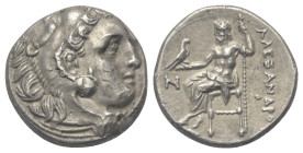 Königreich Makedonien. Alexander III. der Große (336 - 323 v. Chr.).

 Drachme (Silber). Ca. 310 - 301 v. Chr. Kolophon.
Vs: Kopf des jugendlichen ...
