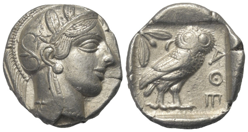 Attika. Athen.

 Tetradrachme (Silber). Ca. 454 - 404 v. Chr.
Vs: Kopf der At...