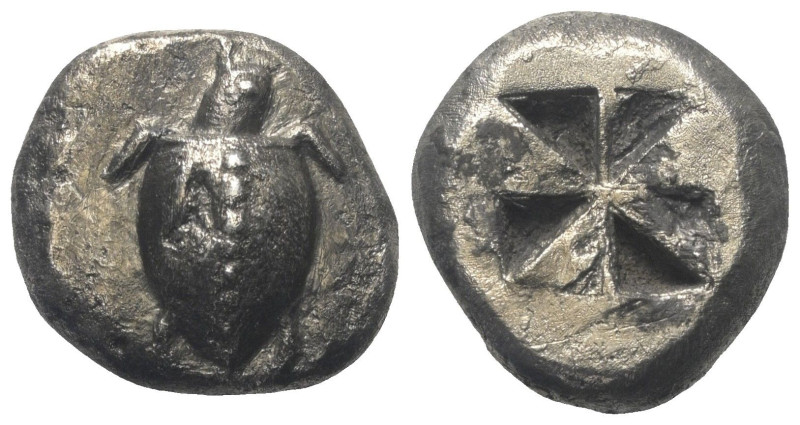 Inseln vor Attika. Aigina.

 Stater (Silber). Ca. 525 - 475 v. Chr.
Vs: Seesc...