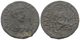 Pisidien. Sagalassos. Claudius II. Gothicus (268 - 270 n. Chr.).

 Bronze.
Vs: Kopf des Claudius mit Lorbeerkranz, Paludament und Panzer rechts.
R...