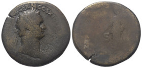 Domitianus (81 - 96 n. Chr.).

 Sesterz (Bronze). 85 n. Chr. Rom.
Vs: [IMP CAES DOMIT] AVG GERM COS XI CE[NS POT P P]. Kopf mit Lorbeerkranz rechts...