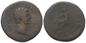 Traianus (98 - 117 n. Chr.).

 Sesterz. 98 - 99 n. Chr. Rom.
Vs: IMP CAES NERVA TRAIAN AVG GER[M P M]. Kopf mit Lorbeerkranz rechts.
Rs: [TR POT C...