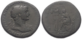Traianus (98 - 117 n. Chr.).

 Sesterz. 108 - 110 n. Chr. Rom.
Vs.: IMP CAES NERVAE TRAIANO AVG GER DAC PM TR P COS V PP, Büste mit Lorbeerkranz un...