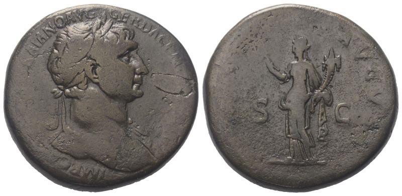 Traianus (98 - 117 n. Chr.).

 Sesterz. 112 - 114 n. Chr. Rom.
Vs: IMP CAES N...