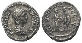 Plautilla (gest. 211 n. Chr.).

 Denar (Silber). 202 n. Chr. Rom.
Vs: PLAVTILLA AVGVSTA. Drapierte Büste rechts.
Rs: CONCORDIA FELIX. Plautilla un...