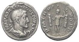 Maximinus I. Thrax (235 - 238 n. Chr.).

 Denar (Silber). 236 n. Chr. Rom.
Vs: IMP MAXIMINVS PIVS AVG. Büste mit Lorbeerkranz, Paludament und Panze...