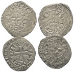 Frankreich - Königreich. Philipp VI. (1328 - 1350).

 Gros a la fleur de lis (Silber).
Lot (2 Stück):
Vs: Kreuz von Legende umgeben im Kreis. In e...