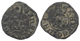 Spanien. Die Katholischen Könige (1469 - 1504).

 Blanca (Kupfer). Cuenca.
Vs: + FERNANDVS ET LISA. 
Rs: REX : ET : REGINA : CAS.

18 mm. 1,26 g...