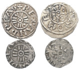 Ungarn. Andreas I. (1047 - 1060).

 Denar (Silber).
Lot (2 Stück):
Vs: + REX . ANDREAS. Kreuz mit dreistrahligen Armen, in der Mitte Kreis, Perlkr...