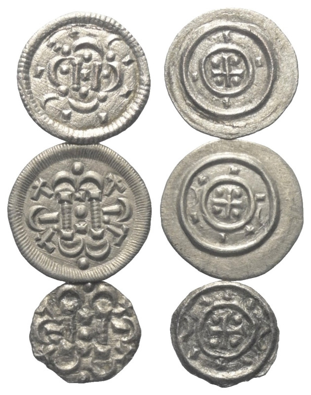 Ungarn. Kalman (1095 - 1116).

 Denar (Silber).
Lot (3 Stück):
Kalman:
Vs: ...