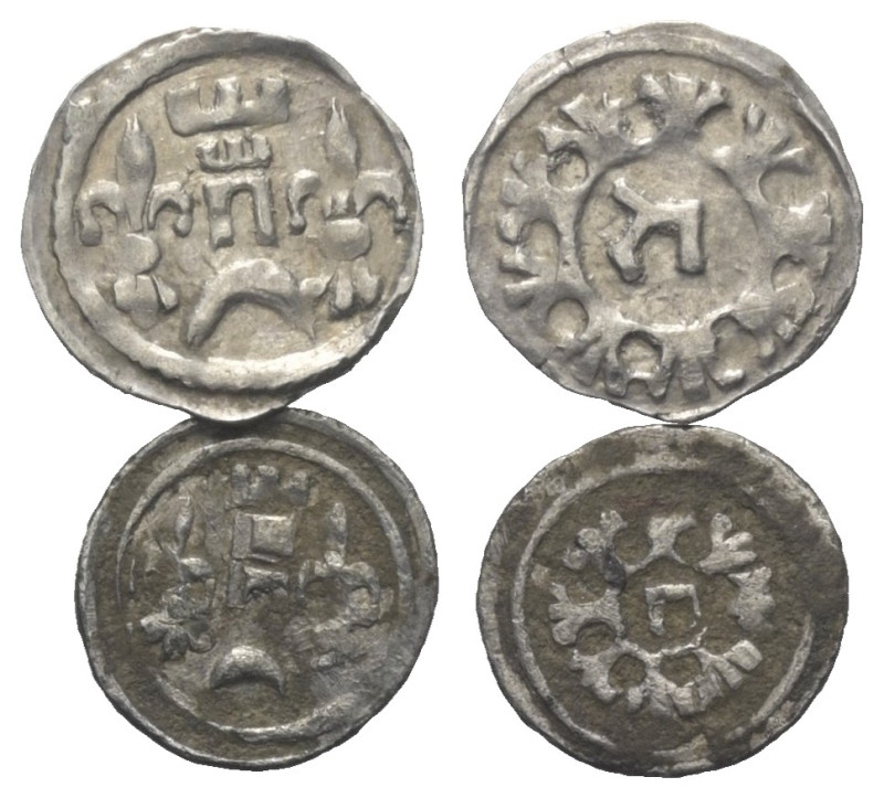 Ungarn. Bela IV. (1235 - 1270).

 Denar und Obol (Silber).
Lot (2 Stück):
Vs...