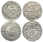 Ungarn. Slawonien. Ladislaus IV. (1272 - 1290).

 Denar (Silber).
Lot (2 Stück):
Vs: Marder zwischen zwei sechsstrahligen Sternen nach links.
Rs:...