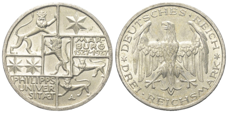 Weimarer Republik.

 3 Reichsmark (Silber). 1927 A. Berlin.
Auf 400 Jahre Phi...