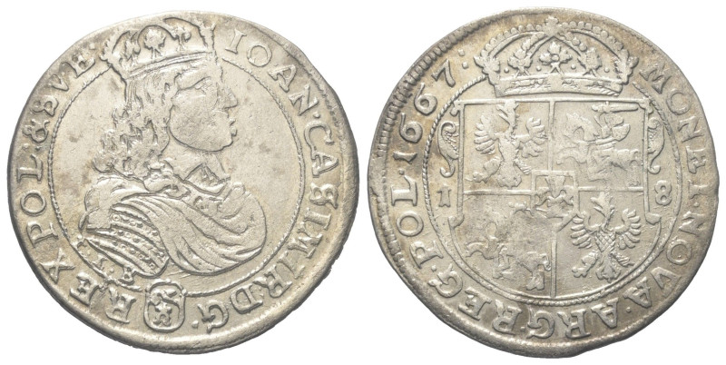 Polen. Königreich. Johann II. Kasimir (1649-1668).

 Ort (Silber). 1667. Bromb...