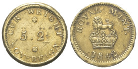 Großbritannien.

Münzgewicht 1842.
1 Sovereign (Bronze).

21 mm. 7,90 g. 
 Sehr schön.