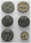 Griechische Münzen - Lots.


Unter anderem: Alexander III. / Kassandros (Königreich Makedonien) / Masikytes (Lykischer Bund).

Lot (6 Stück): Bro...