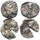 Griechische Münzen - Lots.


Athen (Attika).

Lot (2 Stück, Silber): Tetradrachme (1x gebrochen); ca. 5. Jhdt. v. Chr.

Sehr schön - fast sehr ...