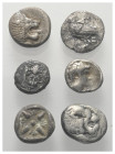 Griechische Münzen - Lots.


Unter anderem: Abydos / Kebren (Troas) / Milet (Ionien) / Mylasa (Karien).

Lot (6 Stück, Silber): Diobol, Obol; ca....