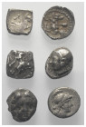 Griechische Münzen - Lots.


Unter anderem: Phokaia ( Ionien) / Selge (Pisidien) / Laranda (Lykaonien).

Lot (6 Stück, Silber): Diobol, Obol; ca....