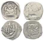 Mittelalter - Lots.


Deutschland
Regensburg - Bischöflich (um 1315 - 1374)

Lot (2 Stück, Silber):
Vs: Brustbild über Zinnenmauer zwischen H -...