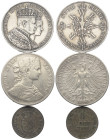 Deutschland - Lots.


Deutschland vor 1871.

Lot (3 Stück, Silber):
Frankfurt, Taler 1860
Preußen, Krönungstaler 1861
Hessen, 6 Kreuzer 1828
...