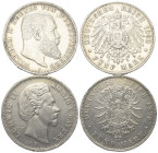Deutschland - Lots.


Deutschland nach 1871. Kaiserreich.

Lot (2 Stück, Silber):
Bayern, 5 Mark 1875.
Württemberg, 5 Mark 1902.

Sehr schön ...