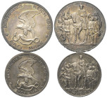 Deutschland - Lots.


Kaiserreich. 
Preußen. Wilhelm II. (1888 - 1918).

Lot (2 Stück, Silber): 3 Mark und 2 Mark 1913 auf die Jahrhundertfeier ...