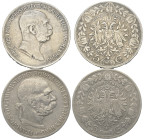 Österreich - Lots.


Kaisertum Österreich (1804 - 1918).
Franz Joseph I. (1848 - 1916).

Lot (2 Stück, Silber): 5 Kronen 1900 und 1909.

Sehr ...