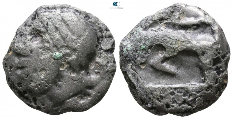 Gallia. Uncertain Mint. Sequani circa 120-50 BC. 
Potin

18mm., 5,07g.


...