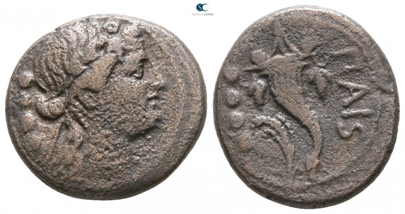Lucania. Paestum. Second Punic War 220-205 BC. 
Triens AE

17mm., 4,89g.

...